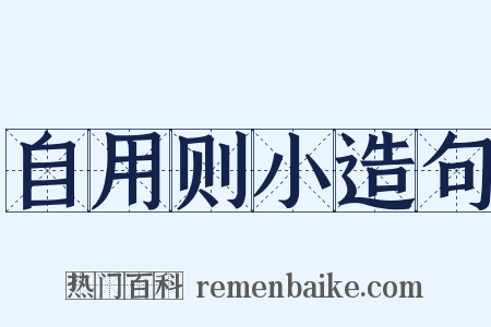 自用则小造句是什么意思的图片